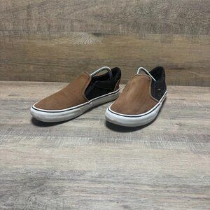 Vans Off The Wall Asher Deluxe Retro Brown/Black Slip On Shoes Men's Size 11